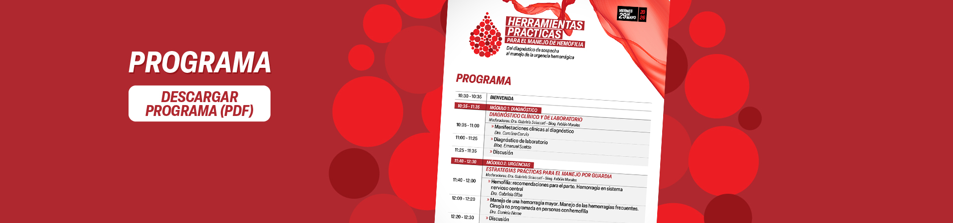Programa – Herramientas Prácticas para el Manejo de Hemofilia – Descargar Programa (PDF)